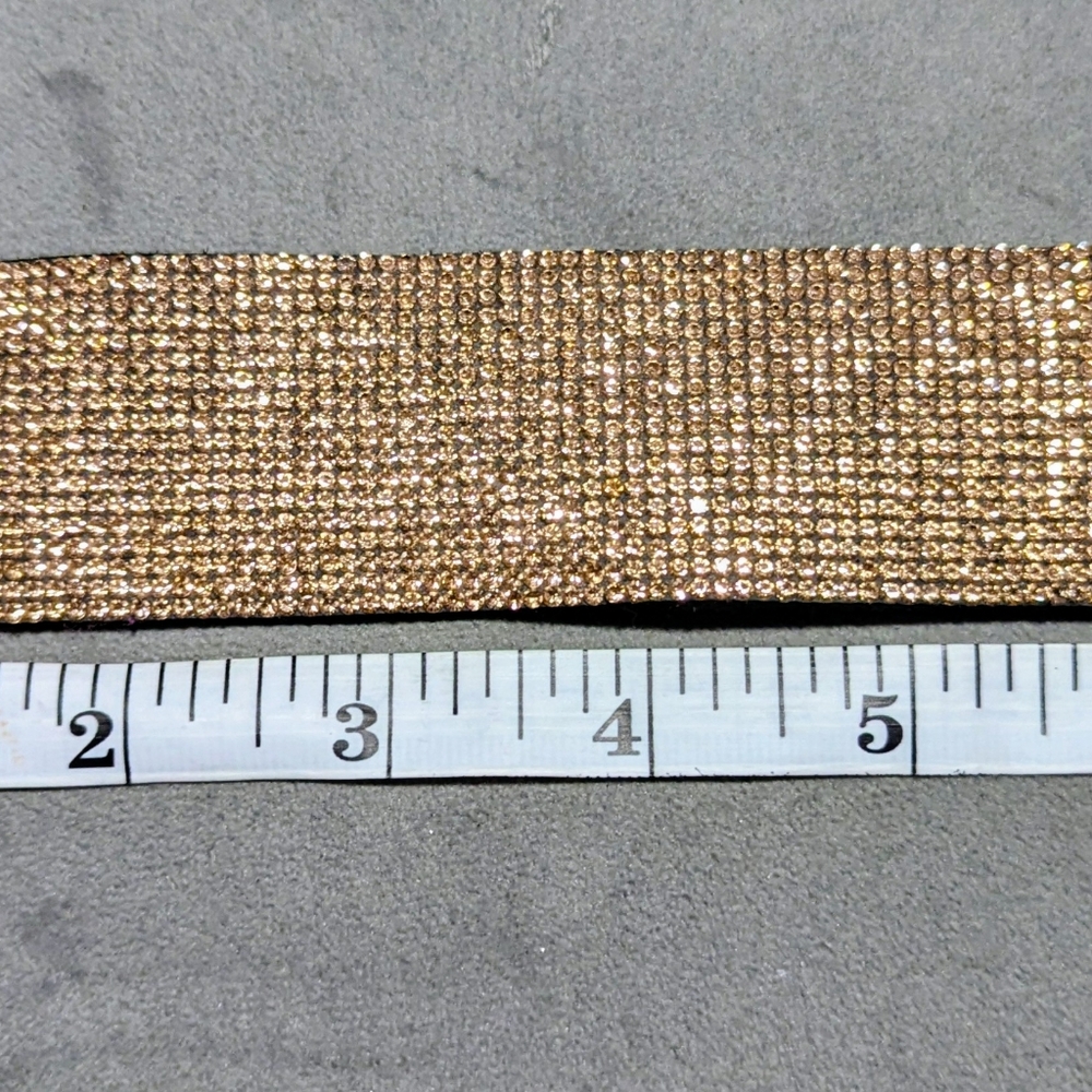 Express Rose Gold Rhinestone Cuff Bracelet - Picture 4 of 8